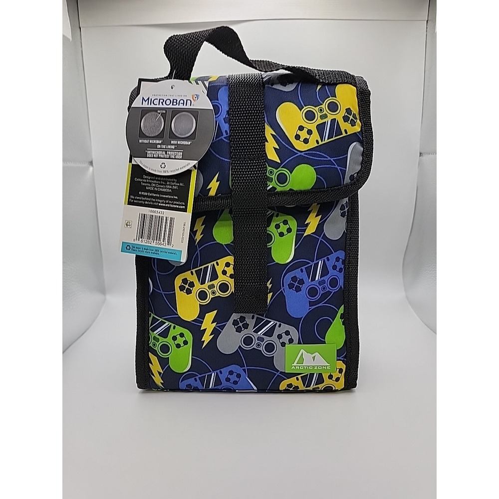 New Arctic Zone Insulated Leak Proof Lunch Bag w/ Video‎ Game Controller Pattern